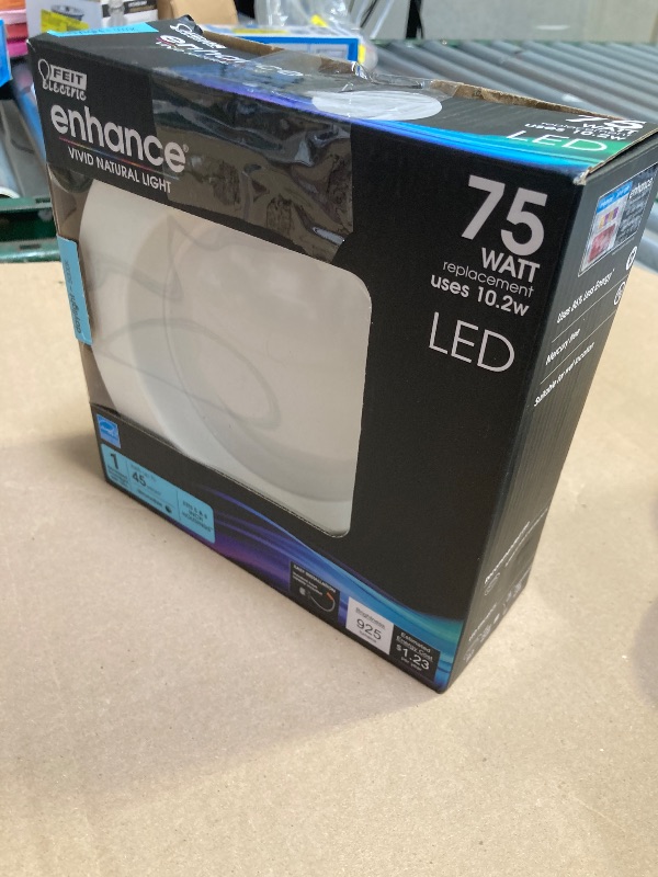 Photo 1 of Feit Electric 5-6 inch LED Recessed Downlight - Pre-Mounted Trim - Standard Base Adapter - 5000K Daylight - Dimmable- 75W Equivalent - 45 Year Life - 925 Lumen - High CRI