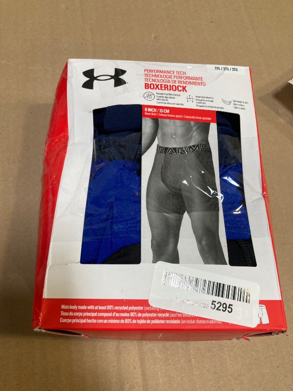 Photo 1 of Size 2XL--Under Armour Men's Multi-Pack Standard Tech Boxer Brief, 6" Inseam, All-Day Comfort & Ultra-Soft
