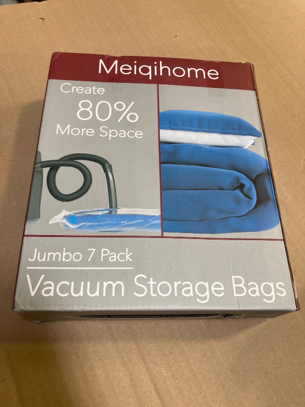 Photo 1 of Vacuum Storage Bags 7 Jumbo, Space Saver Sealer Bags, Airtight Compression Bags for Clothes, Pillows, Comforters, Blankets, Bedding