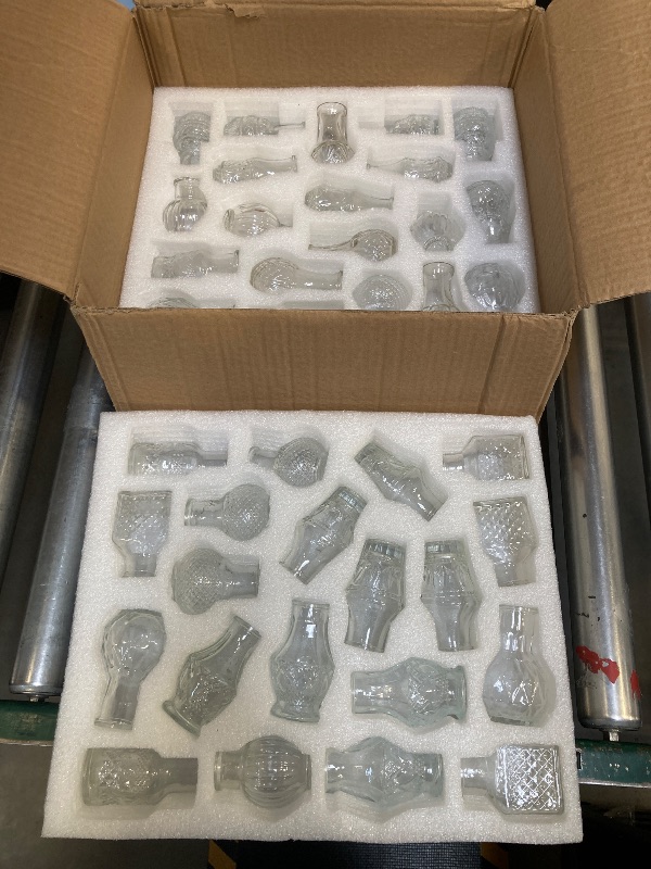 Photo 1 of Small Glass  Vases Set of 40: Hewory Mini Vase Bulk for Wedding Centerpieces - Tiny Vases for Baby Showers Party Vintage Home Table Decor(2.6"(H)×2.0"(D))