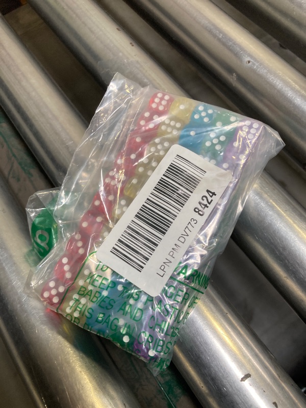 Photo 1 of  50 of Pack 14MM 6 Sided Dice Set Translucent Colors Dice, with Black Pouch for Board Game 