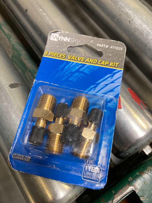 Photo 1 of WYNNsky Tank Valve, Standard Valve Core with 1/4''NPT Male Threads, 4 Pieces Brass Valve with Sealing Caps
