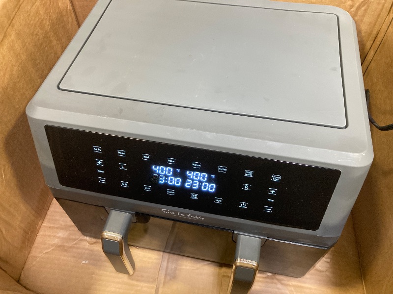 Photo 1 of  SUR LA TABLE KITCHEN ESSENTIALS 7-in-1 11-Quart Dual Basket Air Fryer, Digital LED Touchscreen Display with 8-Presets, Air Fry, Bake, Roast, Broil, Dehydrate, Keep Warm and Reheat in Minutes, 1700w 