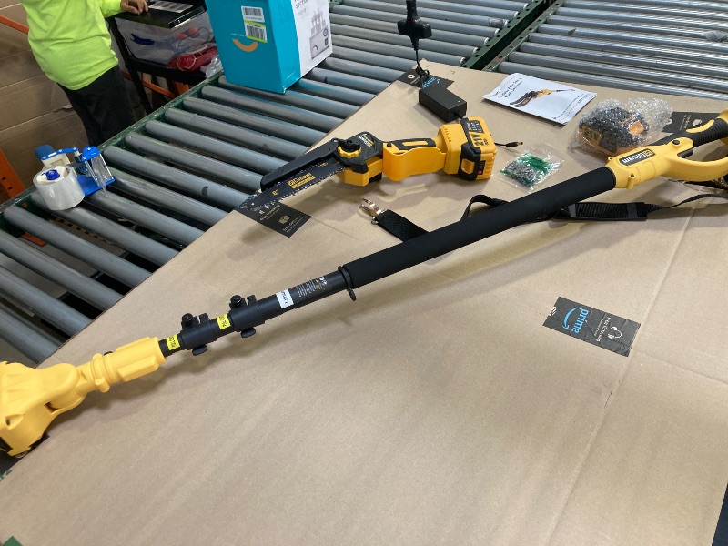 Photo 1 of Gisam 8Inch Cordless Pole Saw & Mini Chainsaw 2-IN-1, with Brushless Motor, 2x 4.0 Ah Batteries, Max Reach 14ft for Tree Trimming