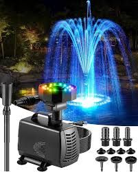 Photo 1 of ZoneJoy Submersible Pump RGB Pond Filter System Kits,3-in-1 Pond Filter Fountain with Colorful Lights,550GPH Pond Filter Box,Multi-layer Filtration, Applicable to Garden Pond,Fish Tank,Water Feature