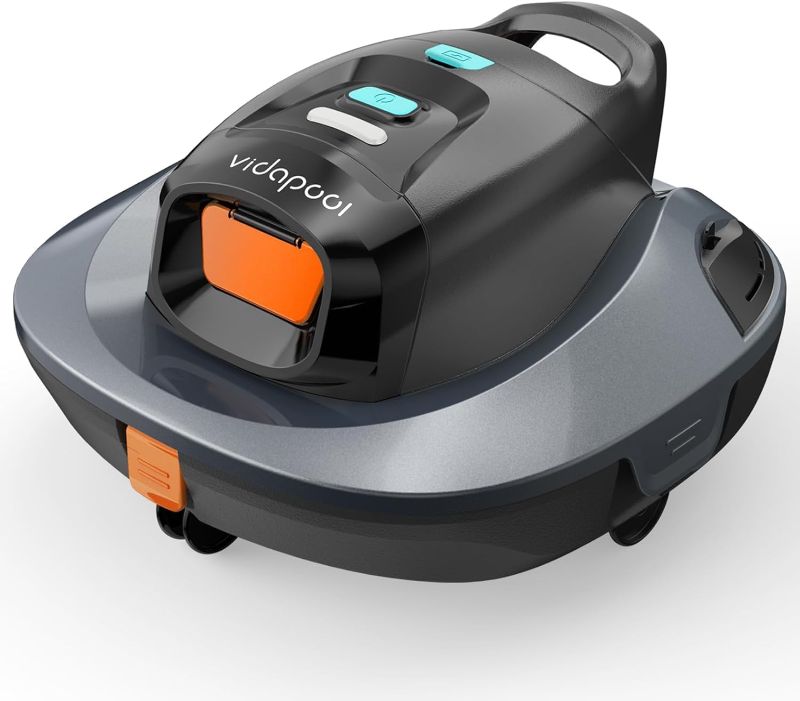 Photo 1 of  Robotic Pool Vacuum Cleaner,Portable Swimming Pool Vacuum Self-Parking Technology with LED Indicator,Ideal for Above Ground/Flat Pools up to 860 Sq.Ft,Lasts 90 Mins-Grey 