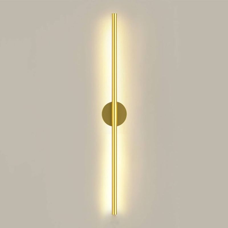 Photo 1 of 28" Long Strip LED Wall Lamp Modern Flush Mount Indoor Wall Light Nordic Style Simple Acrylic Wall Sconce for Stairs Bedrooms Living Room Shops Cafes,Gold