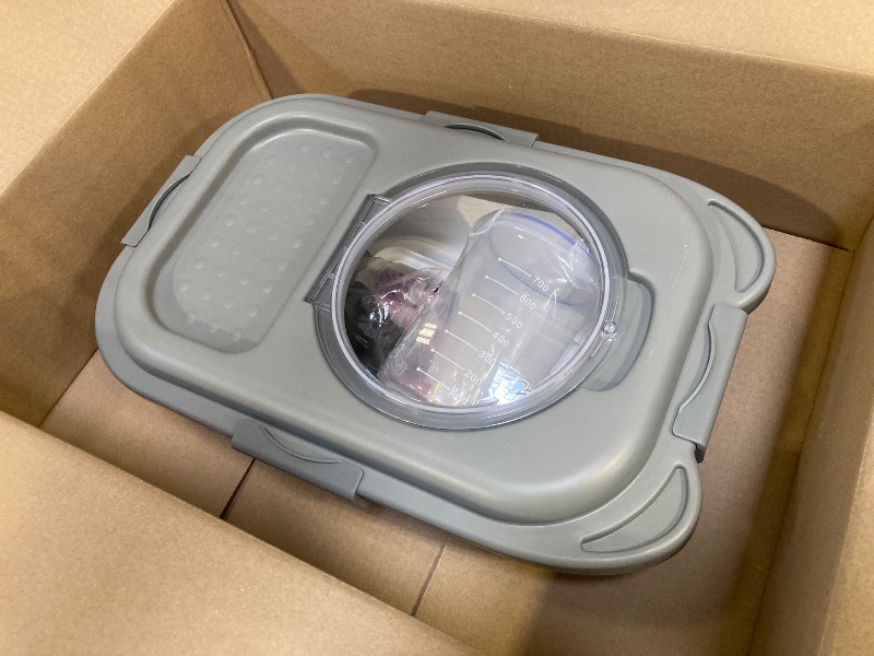 Photo 1 of DDMOMMY 15-23 Lbs Dog Food Storage Container, Collapsible Dog Food Container with Airtight Lid, Wheels, Handle, Large Cat Food Storage Container with Scoop, Dog Bowl for Dog Cat