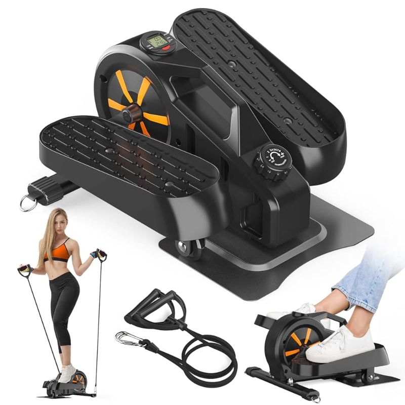Photo 1 of  Ellipse Leg Exerciser, Mini Under Desk Elliptical Exercise Machine -Portable Seated Pedal Exerciser with Resistance Bands Quiet & Compact for Home Office Use 