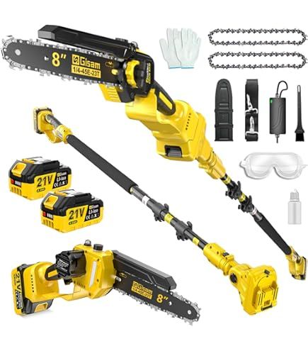 Photo 1 of  2-in-1 Cordless 6 Inch Pole Saw & Mini Chainsaw, 20V MAX* 3.0 Ah Battery Powered Chain Saw, Brushless Motor, Lightweight (7.1 lbs), 14.2 FT Max Reach Pole Saw for Tree Trimming, Wood Cutting 