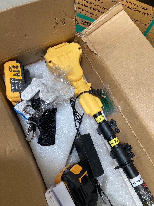 Photo 1 of  2-in-1 Cordless 6 Inch Pole Saw & Mini Chainsaw, 20V MAX* 3.0 Ah Battery Powered Chain Saw, Brushless Motor, Lightweight (7.1 lbs), 14.2 FT Max Reach Pole Saw for Tree Trimming, Wood Cutting 
