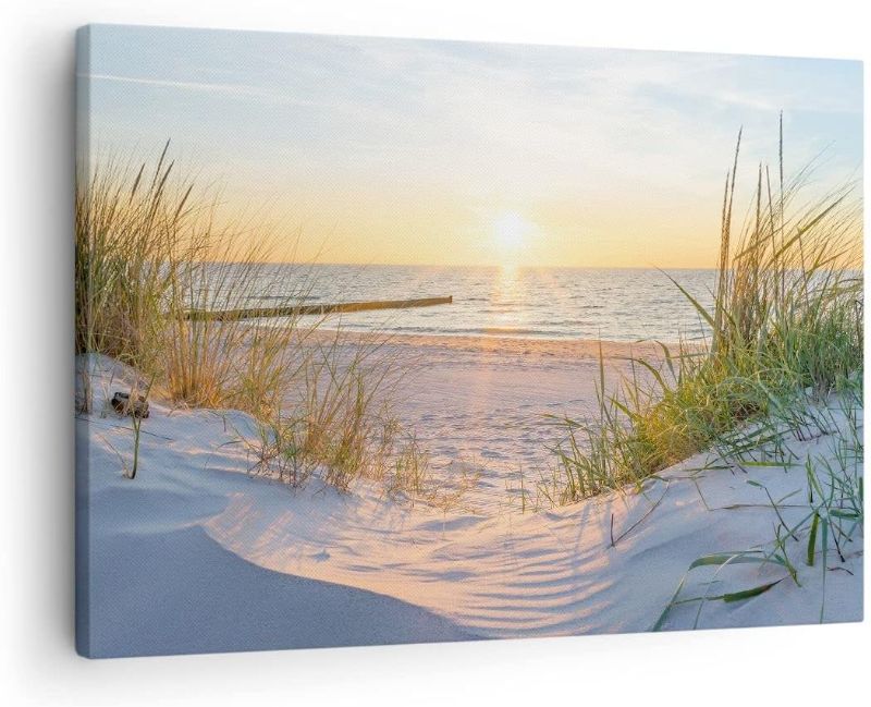 Photo 1 of Canvas Painting - Print Wall Painting - Dune Beach Sea - Canvas Print Painting - Wall Image - Print on Canvas - Wall Picture - Art Print - Wall Decoration, 20 X 40 INCHES