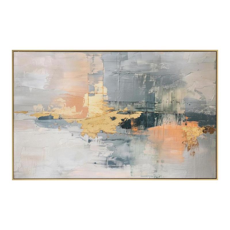 Photo 1 of  Wall Art Abstract Canvas Painting Gray Fantasy Wall Decor Fluid Ink Modern Artwork for Living Room Bedroom Dining Room Home Office Decor 30"x60" with Framed 