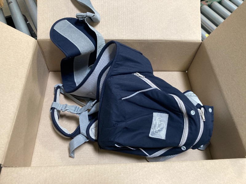 Photo 1 of YSSKTC Baby Carrier Ergonomic Infant Carrier with Hip Seat Kangaroo Bag Soft Baby Carrier Newborn to Toddler 7-45lbs Front and Back Baby Holder Carrier for Men Dad Mom (Blue)