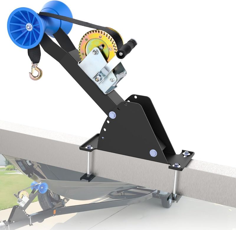 Photo 1 of  Adjustable Winch Stand with Roller, Boat Winch Mount/Boat Trailer Winch Stand with Towing Winch for 3" to 4" W x 4" H Trailer Tongue, Boat Trailer Winch Post/Boat Winch Stand 