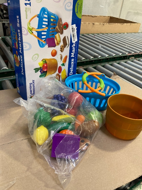 Photo 1 of Learning Resources New Sprouts Deluxe Market Set - 32 Pieces, Ages 18+ Months Pretend Play Food for Toddlers, Preschool Learning Toys, Kitchen Play Toys for Kids