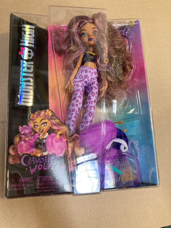 Photo 1 of Monster High Clawdeen Wolf Doll with Pet Dog Crescent & Accessories Like Backpack, Planner, Snacks & More