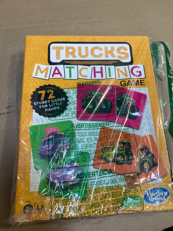 Photo 1 of Hasbro Gaming Trucks Matching Game, Fun Preschool Board Game for 1+ Players, Memory Card Games for Kids, Set, Ages 3+ (Amazon Exclusive)