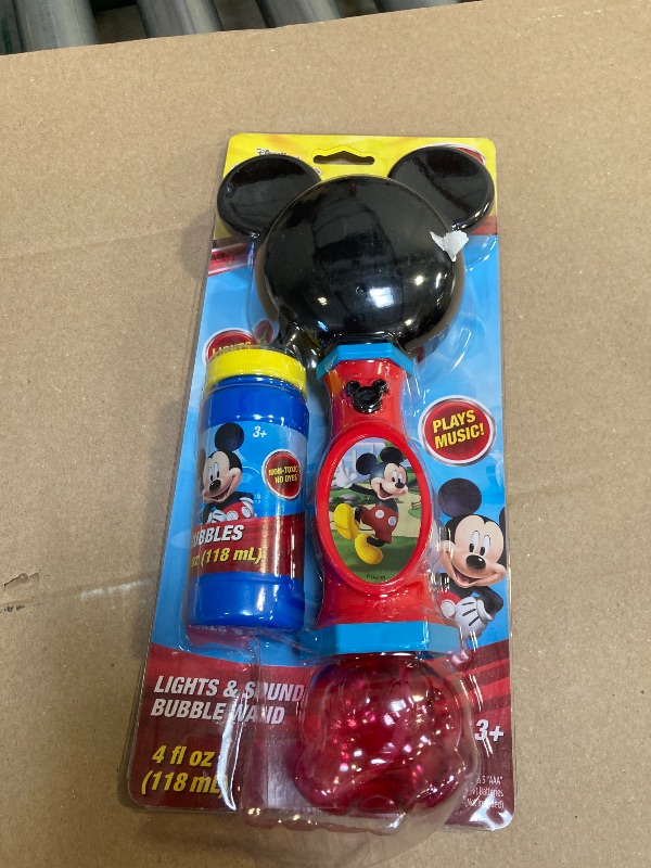Photo 1 of Little Kids Disney Mickey Mouse Light and Sound Musical Bubble Wand, Includes Bubble Solution, Multi (20511)