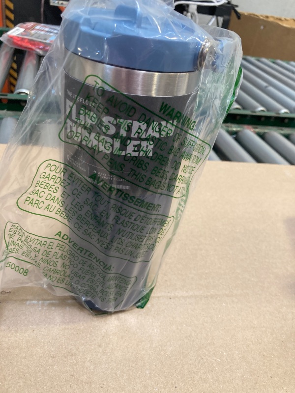 Photo 1 of Stanley IceFlow Stainless Steel Tumbler - Vacuum Insulated Water Bottle for Home, Office or Car Reusable Cup with Straw Leak Resistant Flip Cold for 12 Hours or Iced for 2 Days, Navy, 30oz