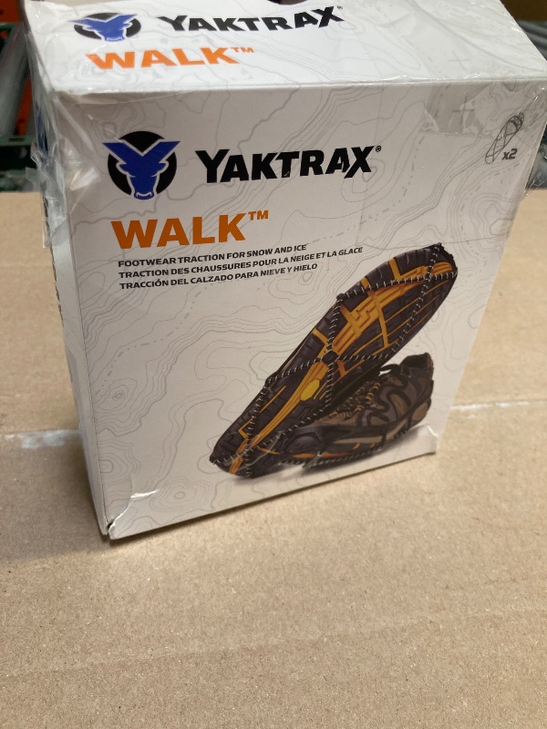 Photo 1 of Yaktrax Walk Traction Cleats - 360-Degree Grip on Snow, Ice, & Multi-terrain Surfaces - Elastic Outer Band w/ Easy-On/Off Heel Tab & 1.2mm Zinc-coated Steel Coils - Abrasion & Rust Resistant - Unisex