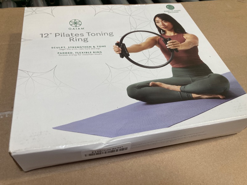 Photo 1 of Gaiam Pilates Ring 12" Fitness Circle - Lightweight & Durable Foam Padded Handles | Flexible Resistance Exercise Equipment for Toning Arms, Thighs/Legs & Core, Black