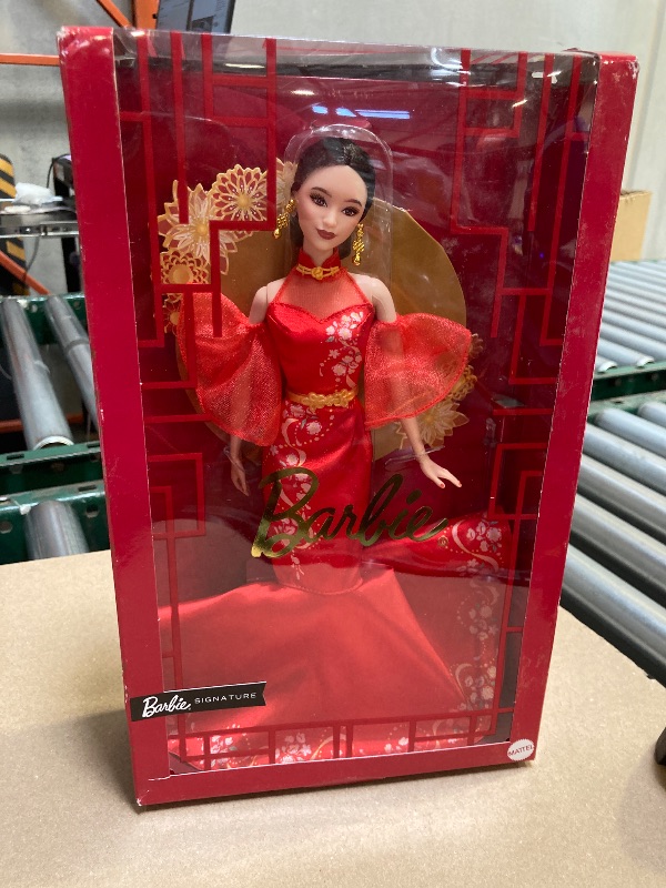 Photo 1 of Barbie Lunar New Year Doll Wearing Qipao Dress with Plum Blossom Prints & Golden Accessories, Signature Collection