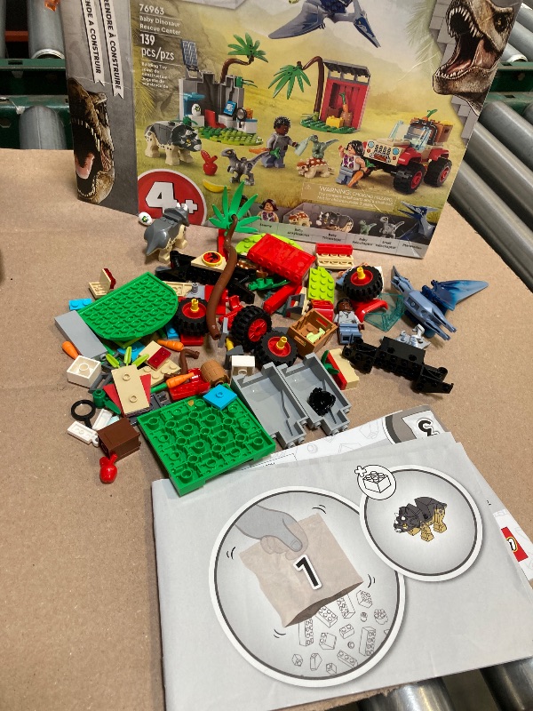 Photo 1 of LEGO Jurassic World Baby Dinosaur Rescue Center, Building Set for Kids with a Toy Car and 5 Dinosaur Figures Including a Triceratops and Velociraptor, Dinosaur Toy for Boys and Girls Ages 4+, 76963