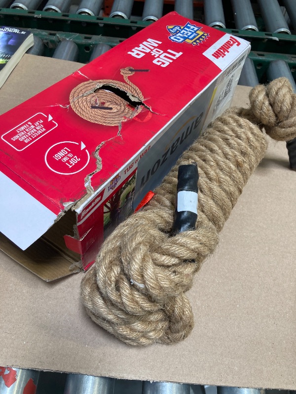 Photo 1 of Franklin Sports Franklin Field Day Tug of War Rope with Flag for Kids and Adults - Perfect for Team Building - 20ft Long,Brown