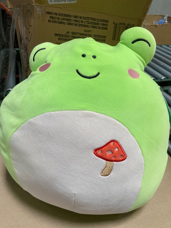 Photo 1 of Squishmallows Original 14-Inch Wendy Green Frog with Mushroom Embroidery - Official Jazwares Plush (Large)
