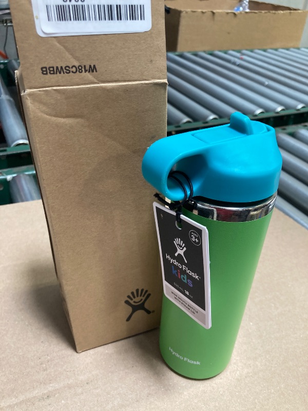 Photo 1 of Hydro Flask 18 Oz Kids Wide Mouth Straw Cap And Boot Grass