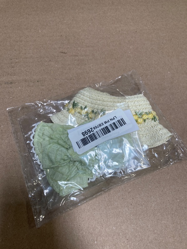 Photo 1 of Clothes for Dolls Accessories (No Doll), Kawaii Hat Skirt Outfit Set 3 Pieces for 15cm 17cm Doll Suit, Stylish Bowknot Doll Hat Clothing Set Replacement Green