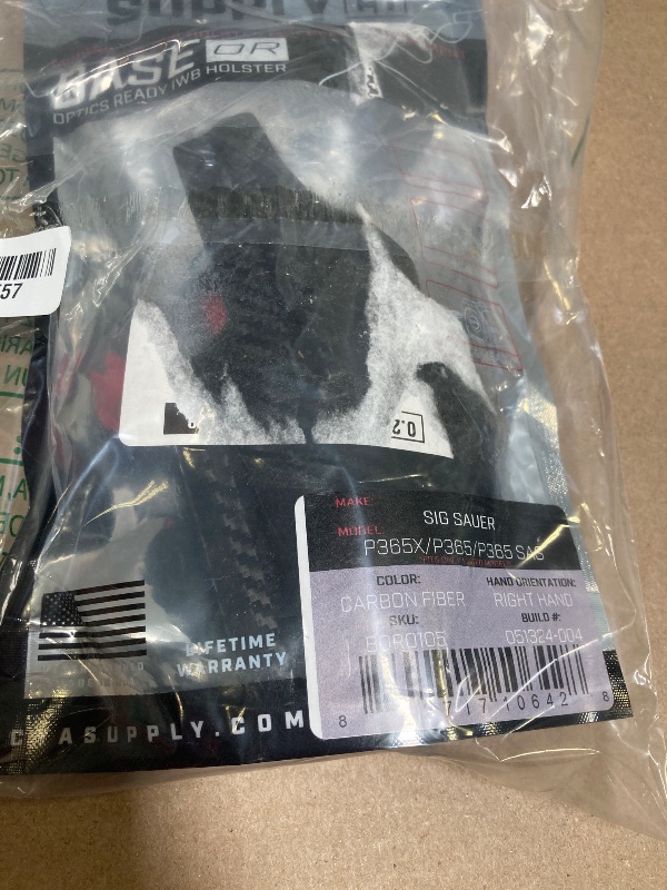 Photo 1 of CYA Supply Co. Base Optics Ready (Carbon Fiber) Inside Waistband Holster IWB Veteran Owned Company Fits Sig Sauer P365X / P365 / P365 SAS