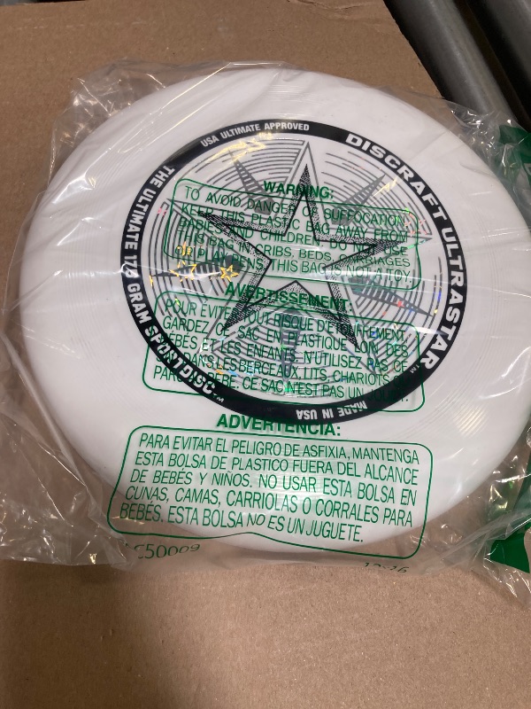 Photo 1 of Discraft 175 Gram White Ultrastar Sport Disc