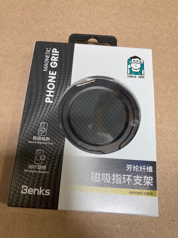 Photo 1 of BENKS ArmorPop Magnetic Phone Grip & Stand for MagSafe, 360° Rotation Adjustable Phone Ring Holder for iPhone 16/15/14/13/12 Series, Durable Kevlar Design