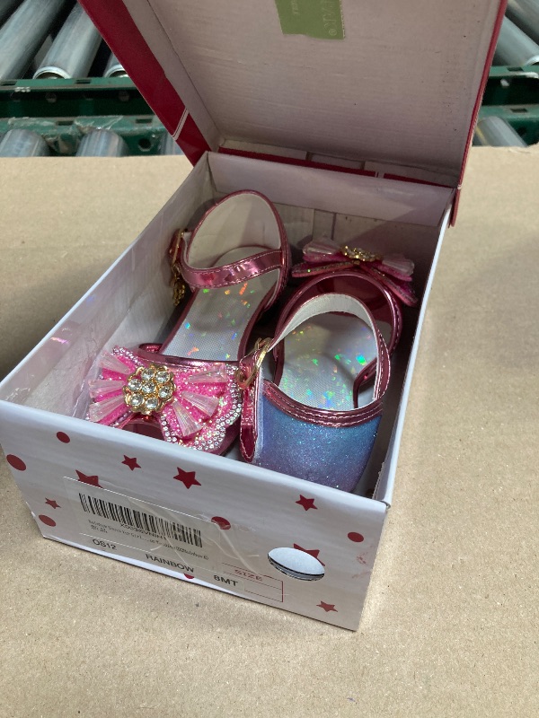 Photo 1 of Size 8--Osinnme Rainbow Shoes for Girls Princess Shoes Toddler Rainbow Sandals Kids High Heels Baby Girls Sandals Girls Birthday Dress Shoes Little Girl Heels Flower Girl Dresses for Wedding(02Rainbow 8)