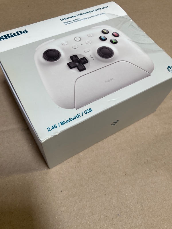 Photo 1 of 8BitDo Ultimate 2 Wireless Controller for Windows & Android, Gaming Controller with TMR Joysticks, Switchable Hall Effect/Tactile Triggers, RGB Fire Ring, 8Speed Wireless Tech, White