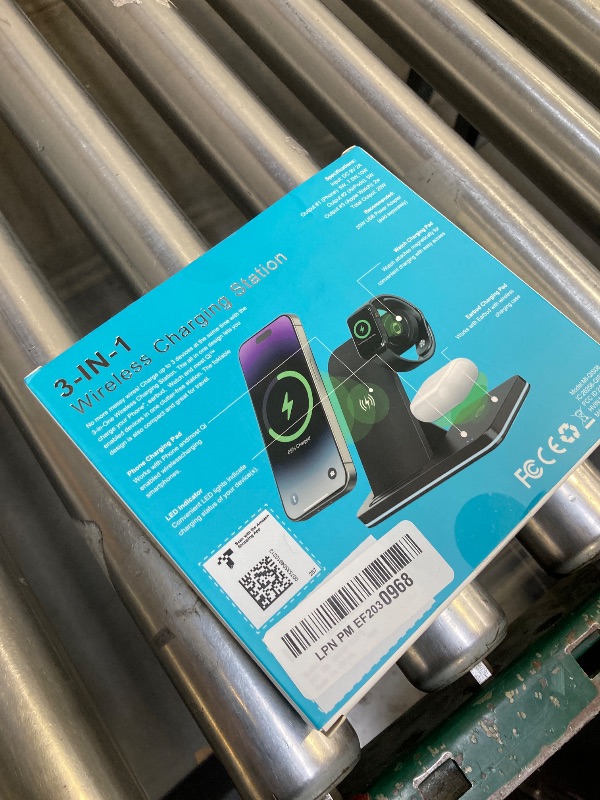Photo 1 of Wireless Charger 3 in 1 Charging Station lPhone Fast Foldable Charging Stand for Apple Multiple Devices with an 18 W Quick Charger for lPhone 16/15/14/13 Pro Max Apple Watch AriPods Pro 2