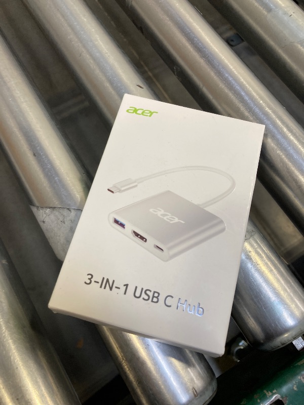 Photo 1 of Acer USB C to HDMI Adapter, 4K USB C Hub with 100W PD, USBA 3.0 Port, HDMI to USBC Multiport Digital AV Converter for MacBook Pro/Air, iPad, Tablets, Switch, TV, Monitor and More (Silver)