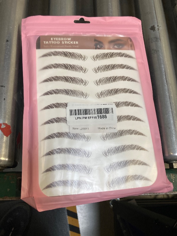 Photo 1 of 20 Sheets Eyebrow Tattoo Waterproof Eyebrow Sticker, 4D Hair Like Natural Fake Tattoo Eyebrows Peel Off Instant Transfers Brows Shaper Eyebrow Makeup Sticker for Women Girls,Upward Brown