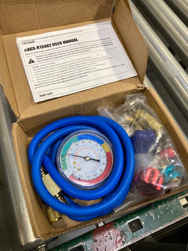 Photo 1 of Lichamp A/C R134A Refrigerator Freon Recharge Kit with Bullet Piercing Valve, Piercing and Self-Sealing Can Tap 134A