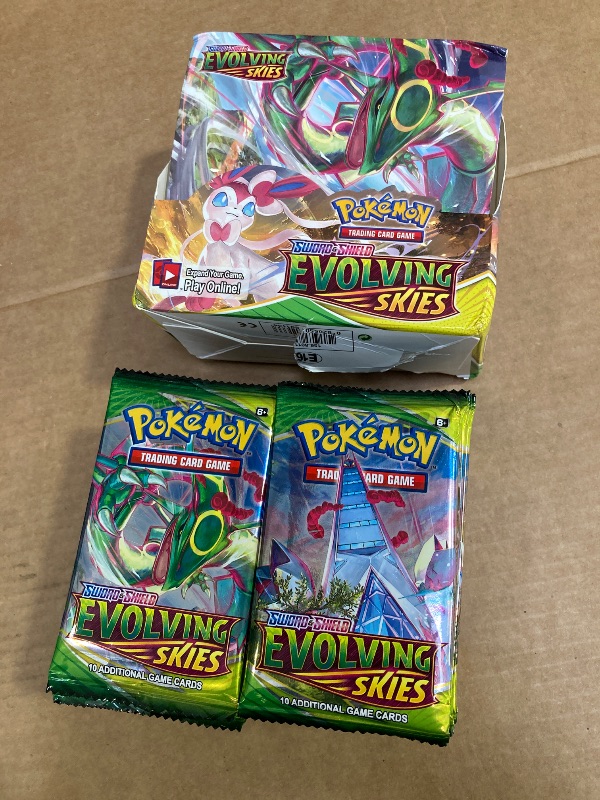 Photo 1 of Pokemon Sword and Shield Evolving Skies Booster Display Box (36 Packs of 10 Cards)