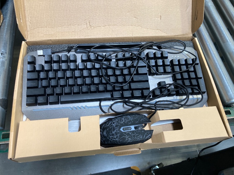 Photo 1 of AULA Keyboard, T102 104 Keys Gaming Keyboard and Mouse Combo with RGB Backlit Number Pad, All-Metal Panel Waterproof Light Up PC Keyboard, USB Wired Computer Keyboards Gaming for MAC Xbox PC Gamer