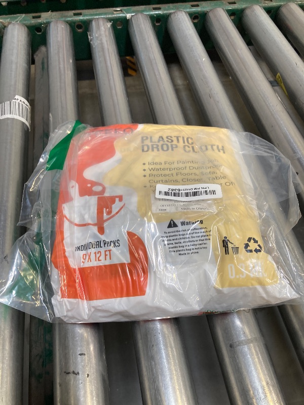 Photo 1 of OIYEEFO Clear Plastic Sheeting Drop Cloths for Painting, 5 Pcs 9x12ft Plastic Tarp Waterproof Dustproof Almost Tear Resistance Multi-Purpose Furniture Cover Floor Wall Protection Film