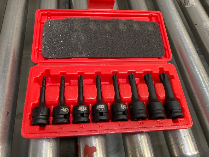 Photo 1 of Upenjok 8-Pieces 1/2" Drive Impact Torx Bit Socket Set, T30 T40 T45 T47 T50 T55 T60 T70, Impact Star Bit Socket Set with Storage Case, Professional Master Repair Socket Kit, Cr-Mo Steel