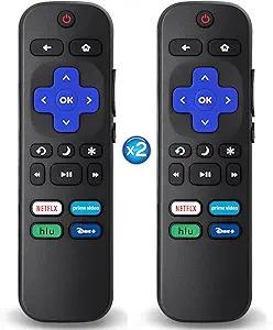 Photo 1 of 2Pcs Replacement Remote Control Compatible for Roku TV, Universal Remote Fit for Hisense/Onn/TCL/Sharp/Element/Philips/Hitachi/JVC/RCA/Insignia/Sanyo/LG RokuSeries Smart TVs (Not for RokuStick & Box)