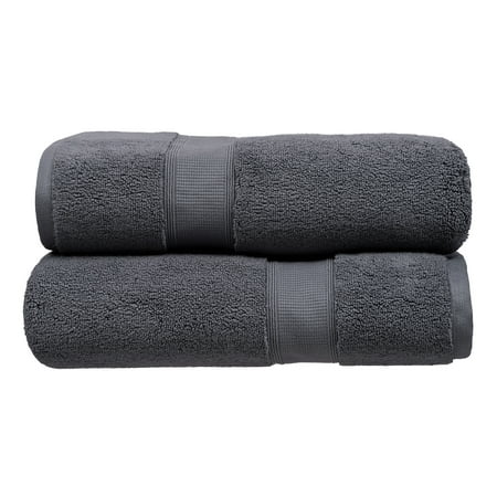 Photo 1 of Hotel Style 58”L X 30”W Egyptian Cotton Bath Towels Charcoal Sky 2 Pack
