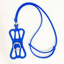 Photo 1 of Anti Lost Silicone Neck Strap Adjustable Lanyards Rotatable Ring Holder Stand Bracket Universal Mobile Phone Hang Rope String,Blue Strap Buckle B