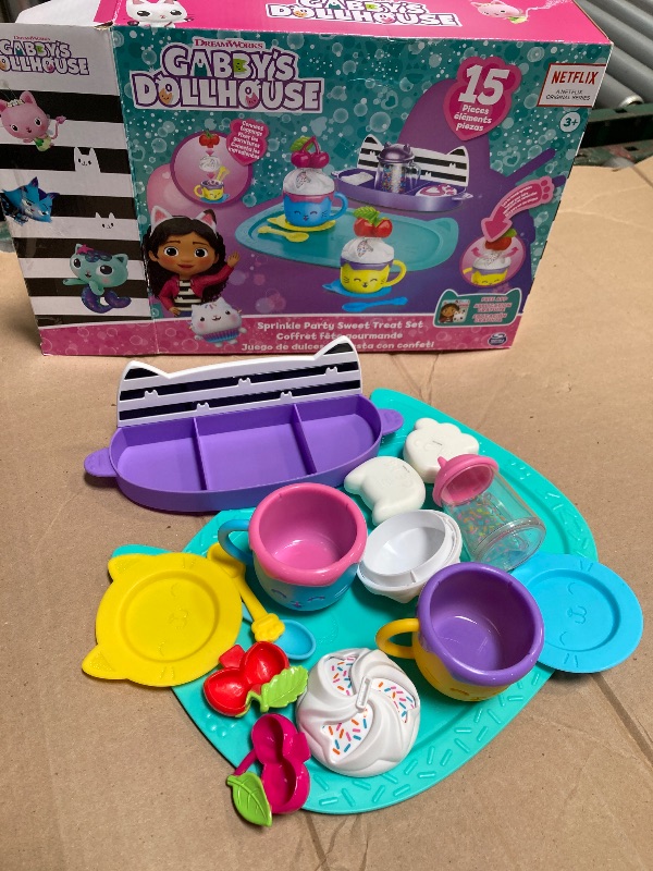 Photo 1 of Gabby’s Dollhouse, Sprinkle Party Sweet Treat Set, Pretend Play Kitchen Hot Cocoa Party Set with Fruit & Sprinkles, Kids Toys for Girls and Boys 3+