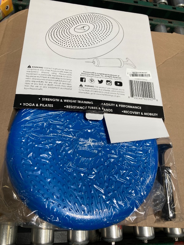 Photo 1 of ProsourceFit Core Balance Disc Trainer, 14” Diameter with Pump for Improving Posture, Fitness, Stability, Blue